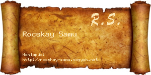 Rocskay Samu névjegykártya